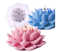 Japleed Silicone Lotus Flower Mold, Flower Resin Candle Soap Molds, 3D Lotus Fondant Chocolate Ice Cake Decoration Molds, Epoxy Casting Concrete Craft Mould for DIY Decor Gift