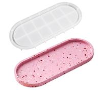Japleed Tray Silicone Mold Large Oval Tray Resin Concrete Mold 13in Big Silicone Tray Molds for Epoxy Resin Trinket Container Jewelry Plate Candle Holder Bathroom Vanity Tray Storage Craft Making
