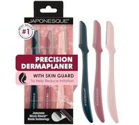 JAPONESQUE Dermaplaner Facial Razors - 3 Piece Set, Facial Hair Razor Kit - One Blade Dermaplane Razor for Women