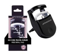 JAPONESQUE Travel Eyelash Curler, Pink - Plastic Eyelash Curlers for Travel Makeup - Comes with Bonus Replacement Lash Pad