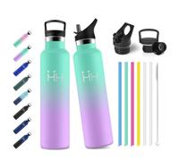 JAPORIA Insulated Flask, 1 Litre, Drinking Bottle with Straw, BPA-Free, Suitable for Carbonated Drinks, Stainless Steel, Insulated Flask, Double-Walled, Leak-Proof, Thermos Flask for Camping, Sports
