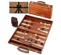 Jaques of London Backgammon Set | 15 inch | Mahogany Backgammon | Backgammon Sets Luxury | Backgammon Set for Adults | Since 1795