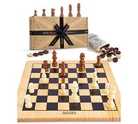 Jaques of London Chess & Draughts Board Game | Luxury Wooden Chess and Draughts Set for Kids