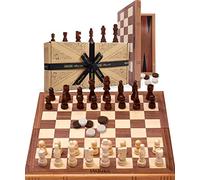Jaques of London Chess Set & Backgammon Set | Folding Chess Board with Chess Pieces | Backgammon Pieces | Chess Set for Adults Luxury | Since 1795…