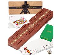 Jaques of London Cribbage Board | Luxurious Cribbage Set with Premium Cards and Metal Pegs | Since 1795