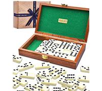 Jaques of London Luxury Dominoes - Double Six Dominoes Set in Handmade Mahogany Case…