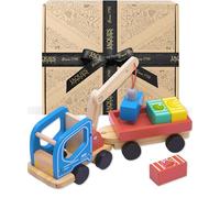 Jaques of London Magnetic Crane Truck | Toddler Wooden Car Toys for 3 + Year Old Boys and Girls | Construction Vehicle | Push Along Cars | Since 1795