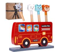 Jaques of London Pop Up Bus Wooden Toys | Pop Up Toy | Toddler Educational Game | Gifts & Toys for 1 2 3 Year Boy Girl | Since 1795
