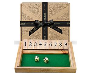 Jaques of London Shut the Box Board Game | Deluxe 9 Numbers Dice Games for Kids | Single Player Board Games for Adults and Children