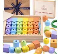 Jaques of London Toddler Threading Beads | Quality Wooden Toys for 3 4 5 Year Olds | Montessori Toys for Kids | Quality Since 1795