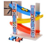 Jaques of London Wooden Car Ramp Toy for 1 + 2 Year Olds | Racing Car Park Garage for Boys and Girls | Since 1795