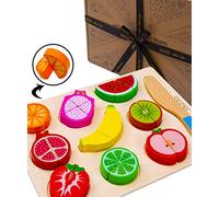 Jaques of London Wooden Play Food Age 3+ | Wooden Cutting Play Food | Vegetable Board | Pretend Play Wooden Food Toys | Since 1795