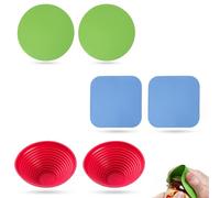 Jar & Bottle Opener - ShiningUU 6 Pcs Rubber Grippers for Opening Jars, Ergonomic Non-Slip Rubber Gripper for Arthritis Hands, Weak Grip, Elderly (Red/Blue/Green) - Jar Opener for Jars, Bottles, Cans