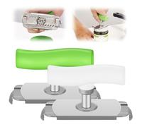 Jar Bottle Opener Tool Effortless Grip, 2 pcs Stainless Steel Can Opener, One-Click Open Stubborn Lids for Kitchen Essential (Green+White)