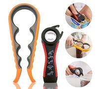 Jar Can Beer Bottle Opener Openers Sesame Aid Wall Mounted for Arthritis Hands Kitchen Culinare, 5 in 1 Non-Slip, 2 Pack