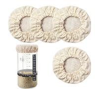 Jar Covers For Dough - Linen Fabric Elastic Fit Bowl Covers, Baking And Bread Proofing | Protective Stretch Lid, Food Grade Material, Keeps Dough Fresh, Ideal For Home Kitchen Bakery