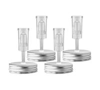 Jar Fermentation Lids, 4Pack Fermenting Lids Kit, Fermentation Kit For Ma Son Jars, With Intelligent Air Valve Fermenter Presser Silicone Seals, Jars For Pickles Making & Storing