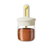 Jar, Glass Spray Jar, Airtight Lid, 275 ml, Wide Mouth, Food Storage Container with Telescopic Spoon for Counters, Restaurants, Camping, Picnics, Catering