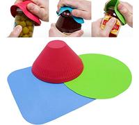 Jar Gripper, Multi Purpose Reusable Rubber Gripper Jar Opener Gripper Rubber Jar, Multi Purpose Bottle Lid Openers Fit for Most Bottles, Set of 3