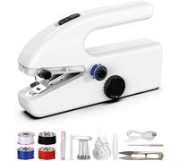 JAR HEADS Mini Portable Sewing Machine, Two Modes, Battery & USB Powered, Ideal for Beginners, Home DIY & Travel, White