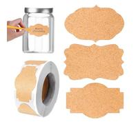 Jar Label Stickers | 300 Pieces Writable Brown Blank Label Roll, 1.97 X 1.18 Inches For Jars | Perfect Oil Bottle Lids, Food Storage, E