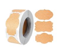 Jar Labels Stickers | 300 Piece Brown Writable Blank Tags Roll | 1.97x1.18inch Labels For Jars | For Oil Bottle Lids Food Storage Pantry Envelope Packaging Decoration Crafts Holiday Store Owners