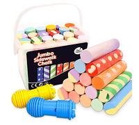 Jar Melo JARMELO Washable Chalk- 24 Colors; Sidewalk Jumbo Crayon Chalk; Outdoor Fun;Dust Free; Dotted Chalk With Chalk Holder led-anti-stress-ball-203