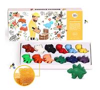 Jar Melo Natural Beeswax Crayons for Toddler, Handmade, Non Toxic Bath Crayon,Safe Funny Gift for Kids,Art & Craft Supplier-Cute Dinosaurs(12 Pack)