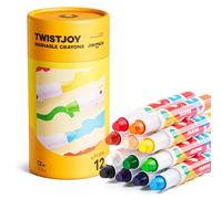 Jar Melo TwistJoy Jumbo Crayons for Kids, 12 Colors Non Toxic Chunky Crayon for Toddlers Easy to Hold, Washable & Safe Colouring Crayons, Art Gift for Boys and Girls