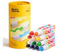 Jar Melo Washable Crayons for Toddlers, 12 Colors Crayon Non Toxic Silky Large Crayons, Gift for Boys and Girls Back to School