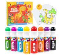 Jar Melo Washable Dot Markers for Toddlers 1-3, 8 Colors Dot Paints with 108 PDF & 10 Activity Papers, Non-Toxic Bingo Daubers for Toddlers 2-4, Kids Arts and Crafts Supplies
