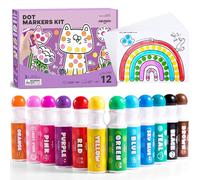 Jar Melo Washable Dot Markers for Toddlers, 12 Colors Bingo Dabber Pens with 120 PDF & 20 Activity Papers, Arts and Crafts Supplies for Preschool, Kids Ages 2-4 Years Old