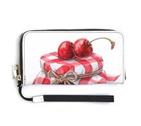 Jar of Cherry Jam PU Leather Clutch Long Bifold Wallet, Coin Purse Credit Pass Case, Durable Card-Holder Money Storage for Women Men