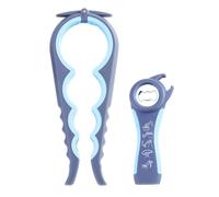 Jar Opener, 5 in 1 Multi Function Bottle Openers Kit, Ring Pull Can Opener with Silicone Handle, for Weak Hands, Elderly & Children (Blue)