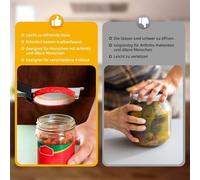 Jar Opener Adjustable Stainless Steel with Ergonomic Grip, Designed for Seniors and Arthritis, Opens Jar and Bottle Lids 3/8 to 4 Safely and Easily (White)