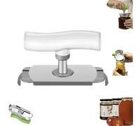 Jar Opener for Seniors & Weak Hands, Adjustable Stainless Steel Jar Opener with Grip, Jars Bottle Cap Openers Gripper, Multifunctional Jars Lid Openers, Kitchen Tool for Lid Opening(White)