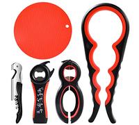 Jar Opener for Weak Hands - 5 Pack Bottle Openers for Arthritis, Can Openers for Arthritic Hands, Top Gadgets Disability Aids and Equipment for Kitchen (Red)