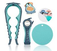 Jar Opener for Weak Hands, Seniors with Arthritis, 5 in 1 Multi Function Bottle Opener Lid Opener For Arthritic Hands with Non Slip Rubber Jar opener Gripper Pad