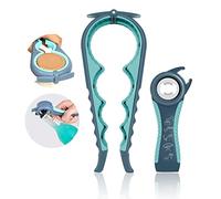 Jar Opener for Weak Hands, Seniors with Arthritis, 5 in 1 Multi Function Lid Opener Bottle Opener, with Non Slip Jar Gripper - Pad Rubber, Easy to Use(2-piece set, Blue)