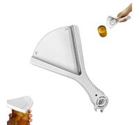 Jar Opener for Weak Hands, V Shaped Opening with Stainless Steel and Handle, Practical Helper for Kitchen and Limited Hand Mobility (White)