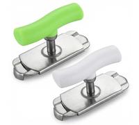 Jar Opener, Jar Openers for Arthritis Hands & Stainless Steel Jar Opener, 2 Pcs Adjustable Lid Opener for Weak Hands, Manual Gripper Tool, Ergonomic & Slip-Resistant, White and Green