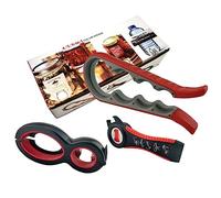 Jar Opener,KISUOMAOYI 3pcs Rubber Jar Opener with Silicone Non-Slip Bottle Opener Grip,Open Sesame Can Opener,Ideal for Weak Hands, Arthritis,Elderly and Children (Red and Black)
