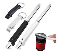 Jar Openers, 2 Pcs Adjustable Can Opener with 2 Pcs Bottle Opener Keychain, Jar Opener for Weak Hands UK (Black White)