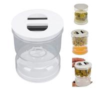 Jar Pickled with Flap Strainer Jar for Separating Hourglass for Olives, Gherkins or Sliced Cucumbers, Leakproof, Airtight Lid and Refrigerator Dishwasher Washable