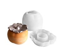 Jar Resin Mold - Portable Jar Resin Mold | Persimmon Jars Silicone Molds with Lid,Creative Anti-Stick Concrete Candle Jar Mold with Lid for Epoxy Resin Casting Accessories