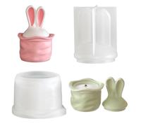 Jar Resin Moulds Silicone, Rabbit Ears Jars Silicone Moulds with Lid