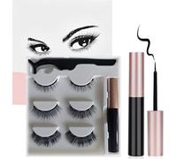 JARA Magnetic Eyelashes Kit with Eyeliner, Waterproof Reusable 3D Natural Look False Lashes, Includes Applicator Tool, Storage Case, Easy Application, Strong Hold, Perfect for Daily Use