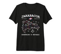 JARABACOA Dominican Republic Flag Travel Map Coordinates Premium T-Shirt