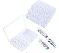 JARAGAR Diamond Painting Storage Box,3 Pack 28 Grids Diamond Art Storage Boxes Accessories Embroidery Bead Boxes Organiser Case for Jewellery Earring Containers, Clear
