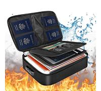Fireproof Document File Bag with Lock, JARAGAR Fireproof Document Box 3-Layer File Organizer Case Portable Safe Box for Important File Passport Certificates Legal Documents